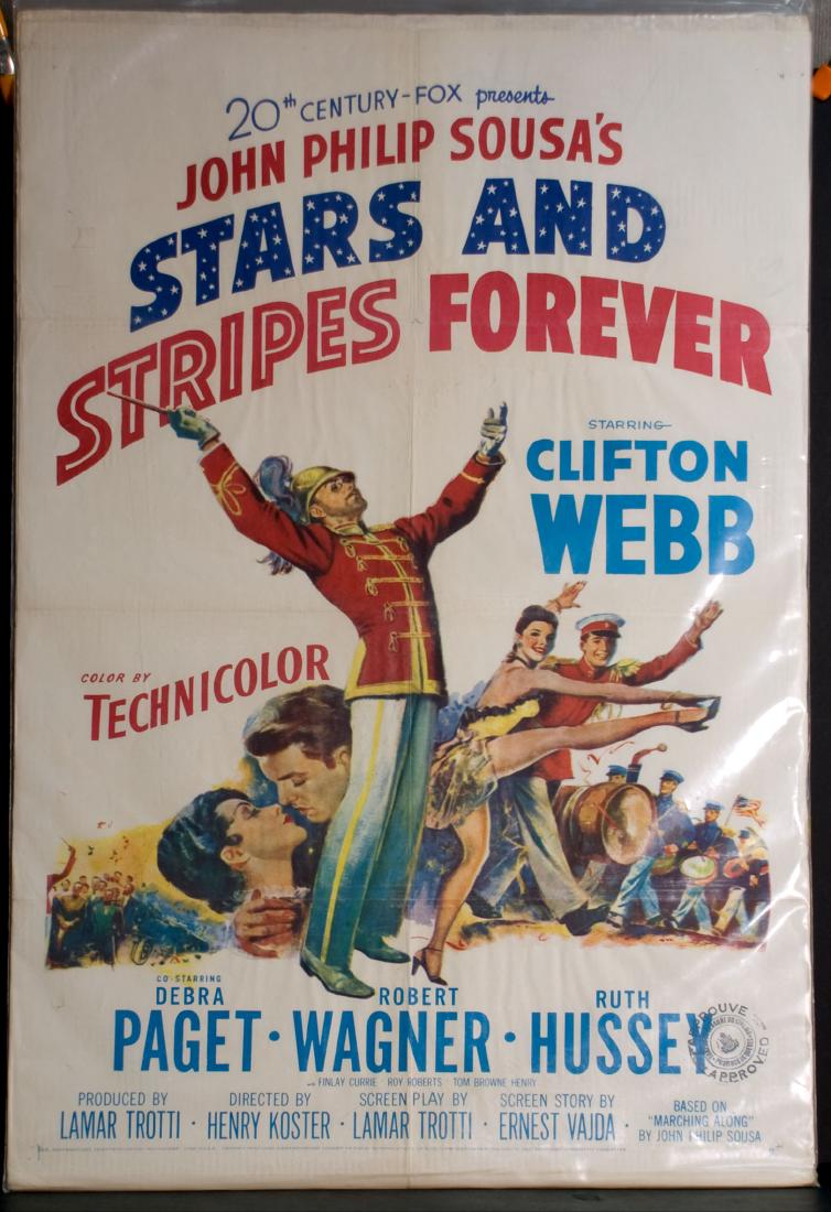 Movie - Stars and Stripes Forever: Stars and Stripes Forever - 1952 20th Century Fox. Starring Clifton Webb and Ruth Hussey. 27" x 41".