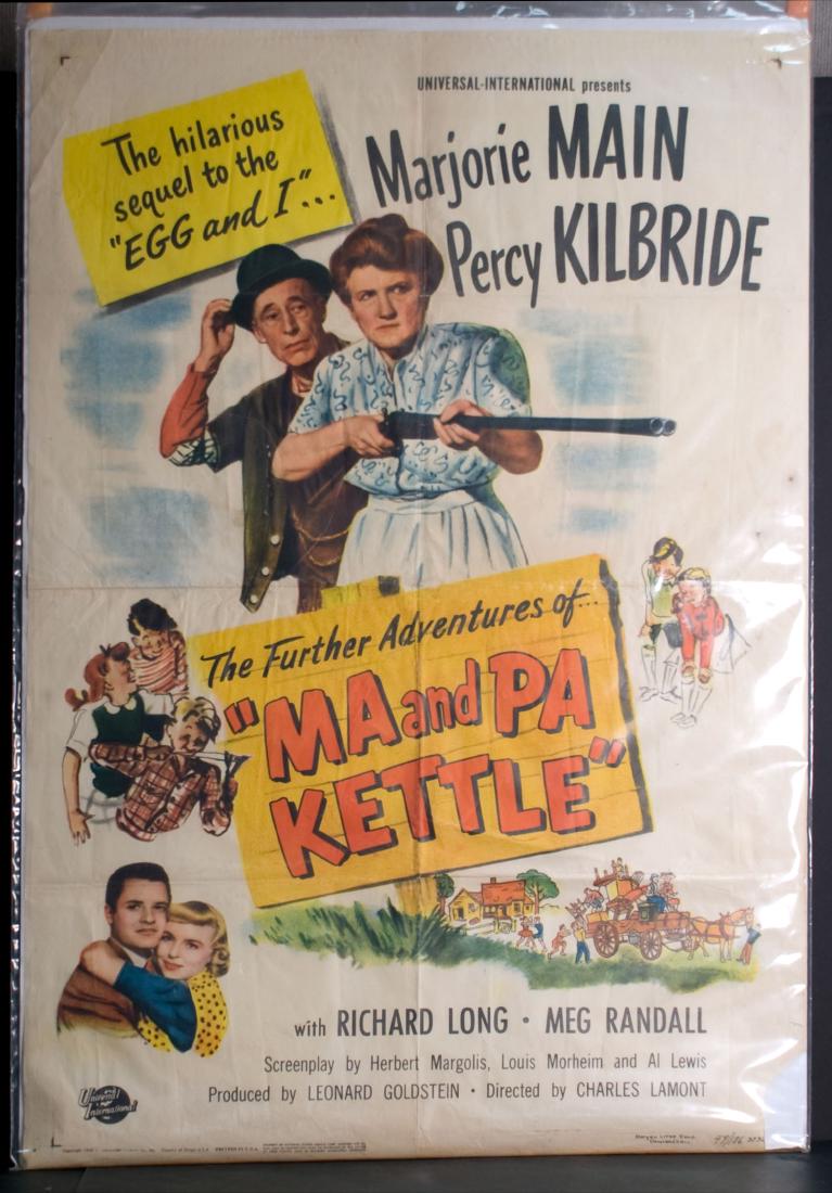 Movie - The Further Adventures of Ma and Pa Kettle: The Further Adventures of Ma and Pa Kettle - Starring Marjorie Main and Percy Kilbride. 27" x 41".