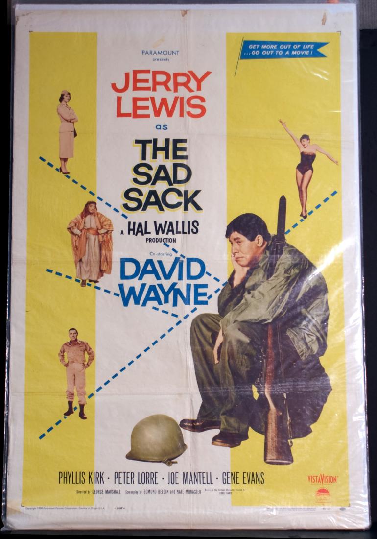 Movie - The Sad Sack: The Sad Sack - Starring Jerry Lewis and David Wayne. 27" x 41".