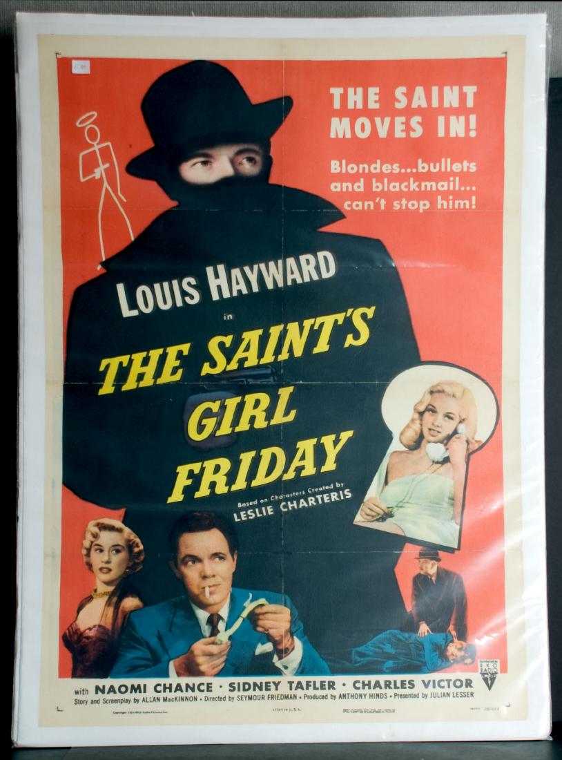 Movie - The Saints Girl Friday: The Saints Girl Friday - 1954. Starring Naomi Chance, Sidney Tafler and Charles Victor. On linen. 27" x 41".