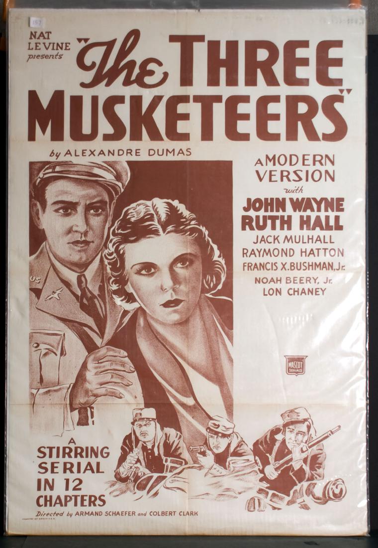 Movie - The Three Musketeers - A Modern Version: The Three Musketeers - A Modern Version - Starring John Wayne and Ruth Hall. 27" x 41".