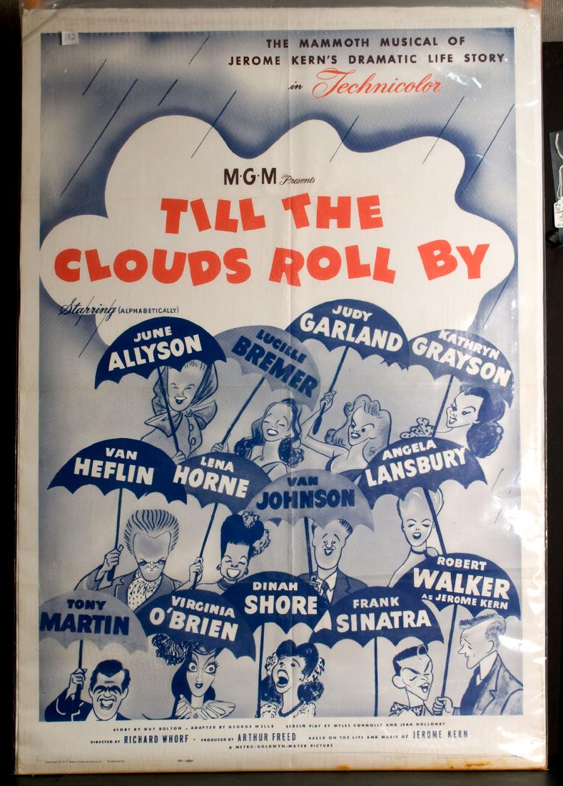 Movie - Till the Clouds Roll By: Till the Clouds Roll By - Starring Judy Garland, June Allyson and Frank Sinatra. 27" x 41".