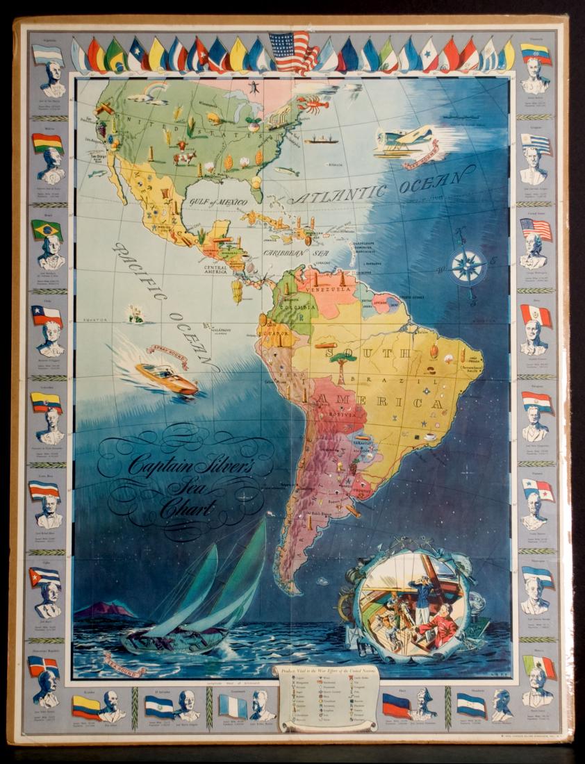 Travel - Captain Silvers Sea Chart - North, Central & (1 of 1)