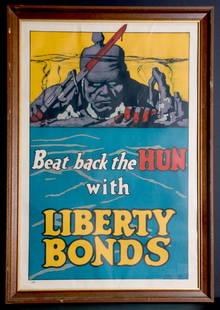 War - Beat back the Hun with Liberty Bonds: Beat back the Hun with Liberty Bonds - 22.5x32.5(framed)