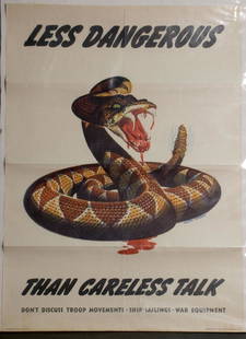 War - Less Dangerous Than Careless Talk - Don t: Less Dangerous Than Careless Talk - Don t Discuss Troop Movements - 20 x 27.5