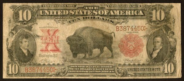 Legal Tender Fr. 116 $10 1901 An eve