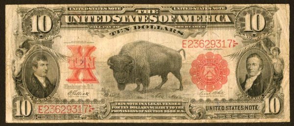 Legal Tender Fr. 121 $10 1901 Th