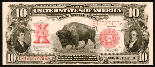 Legal Tender Fr. 122 $10 1901 Th
