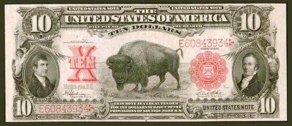 Legal Tender Fr. 122 $10 1901 Th