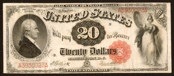 Legal Tender Fr. 147 $20 1880 A