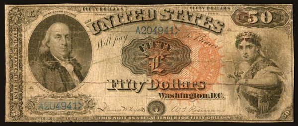 Legal Tender Fr. 159 $50 1880 Fo