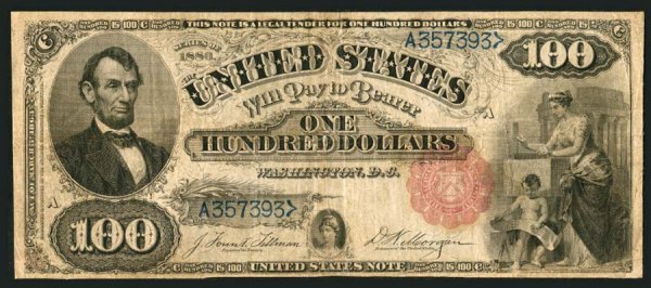 Legal Tender Fr. 179 $100 1880 T