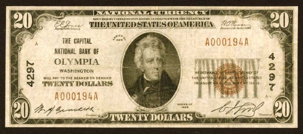 Washington , Olympia, Capital NB, 4297 , Fr. 1802