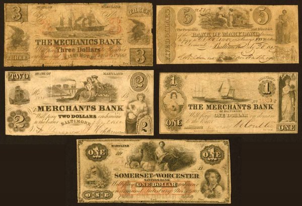 Maryland Lot of Maryland Obsolete Notes This