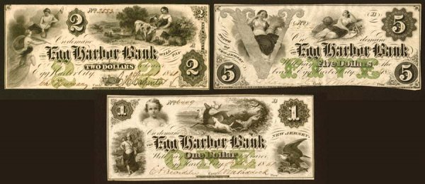 New Jersey NJ-115 G2b, G4b & G6c $1, $2 &