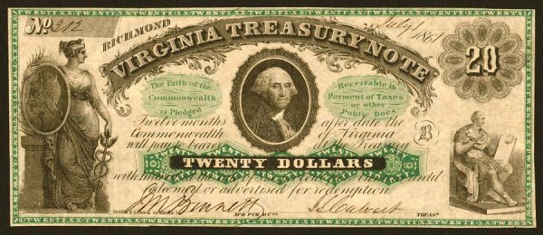 Southern States Currency Virginia CR 3 $2