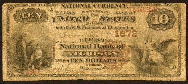 Kansas - Atchison, First NB, 1672 