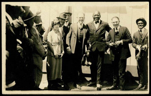 Sports , RPPC Boxing - Jack Johnson and Wife , Su: Sports , RPPC Boxing - Jack Johnson and Wife , Super rare image of Jack Johnson, heavyweight boxing champion, with his white wife, Lucille Cameron. Circa 1920 real photo. ,