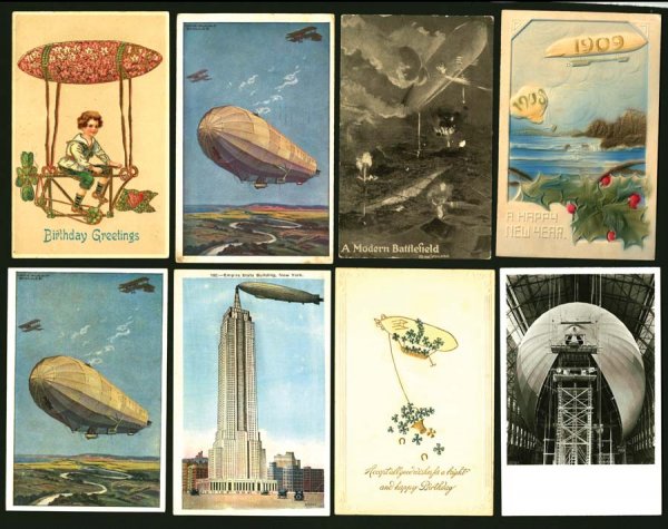 Transportation , Aviation , Zepps and Balloons ,