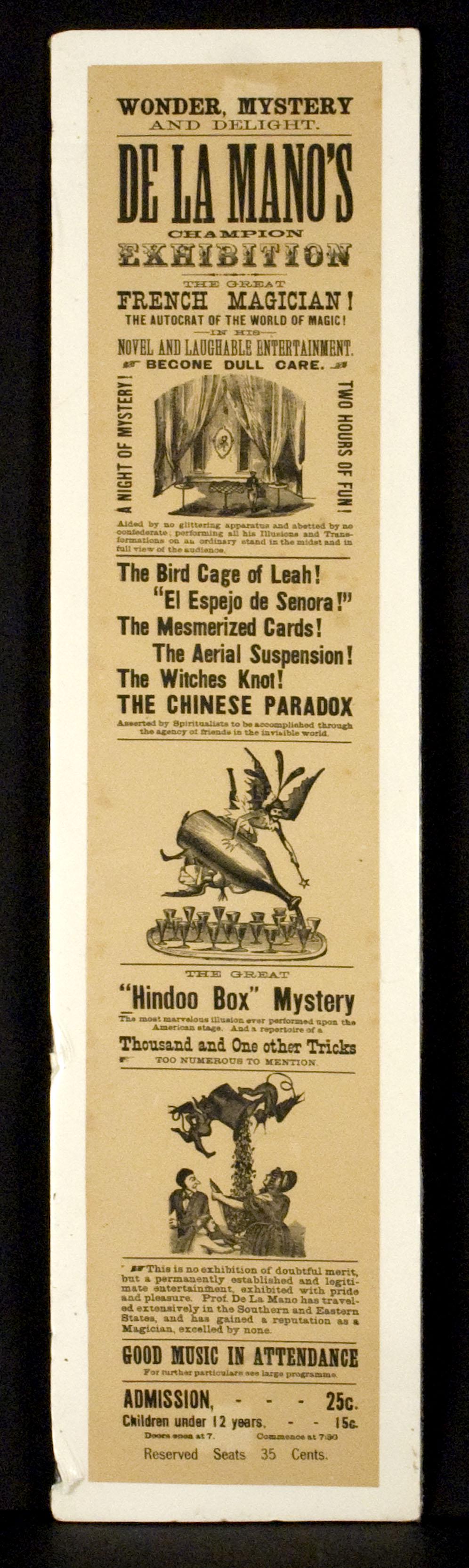 De Los Mano's Champion Exhibition Magic Broadside (1 of 1)