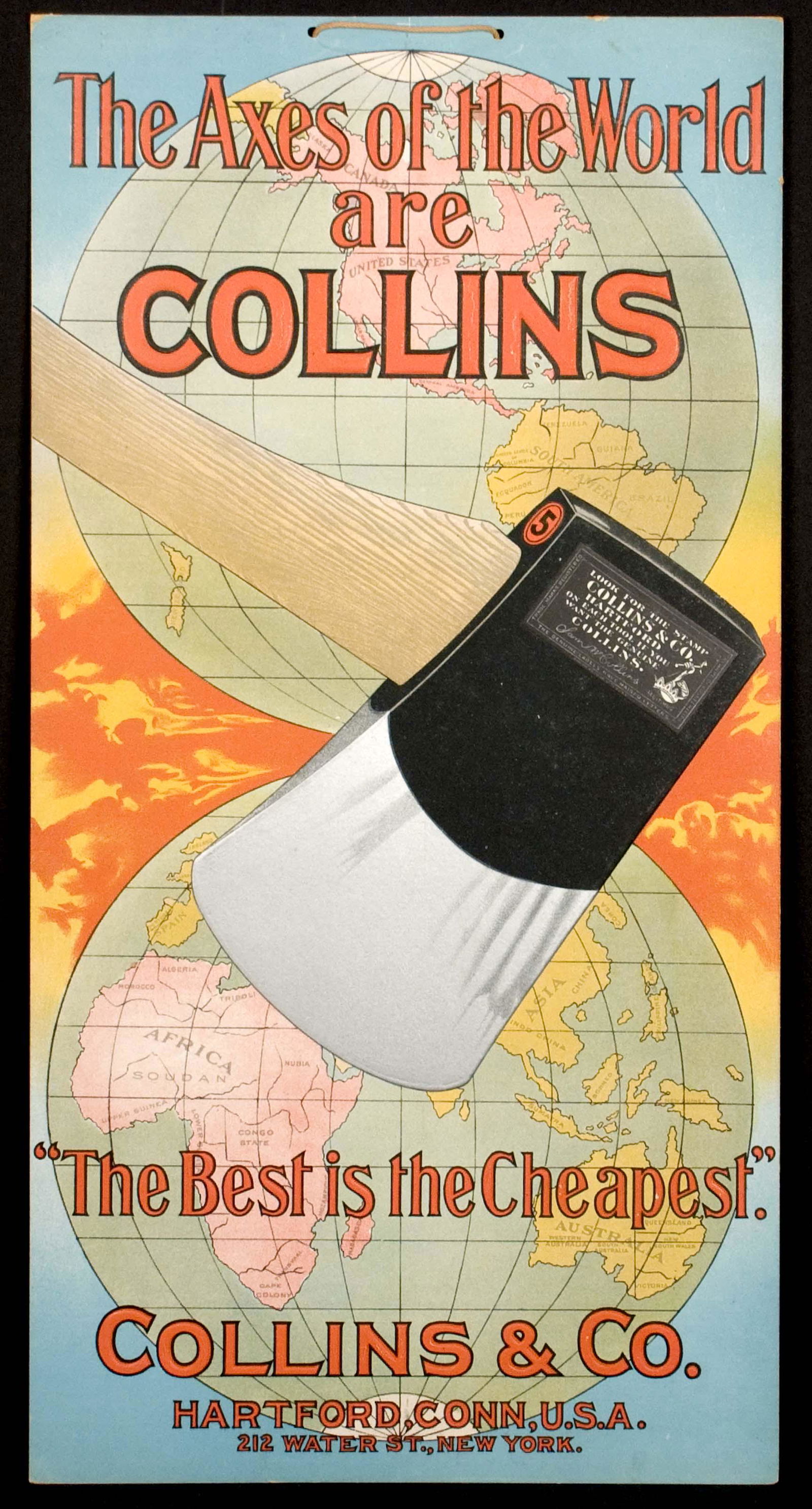 Cardboard Embossed Hanging Sign Advertising Collins (1 of 1)
