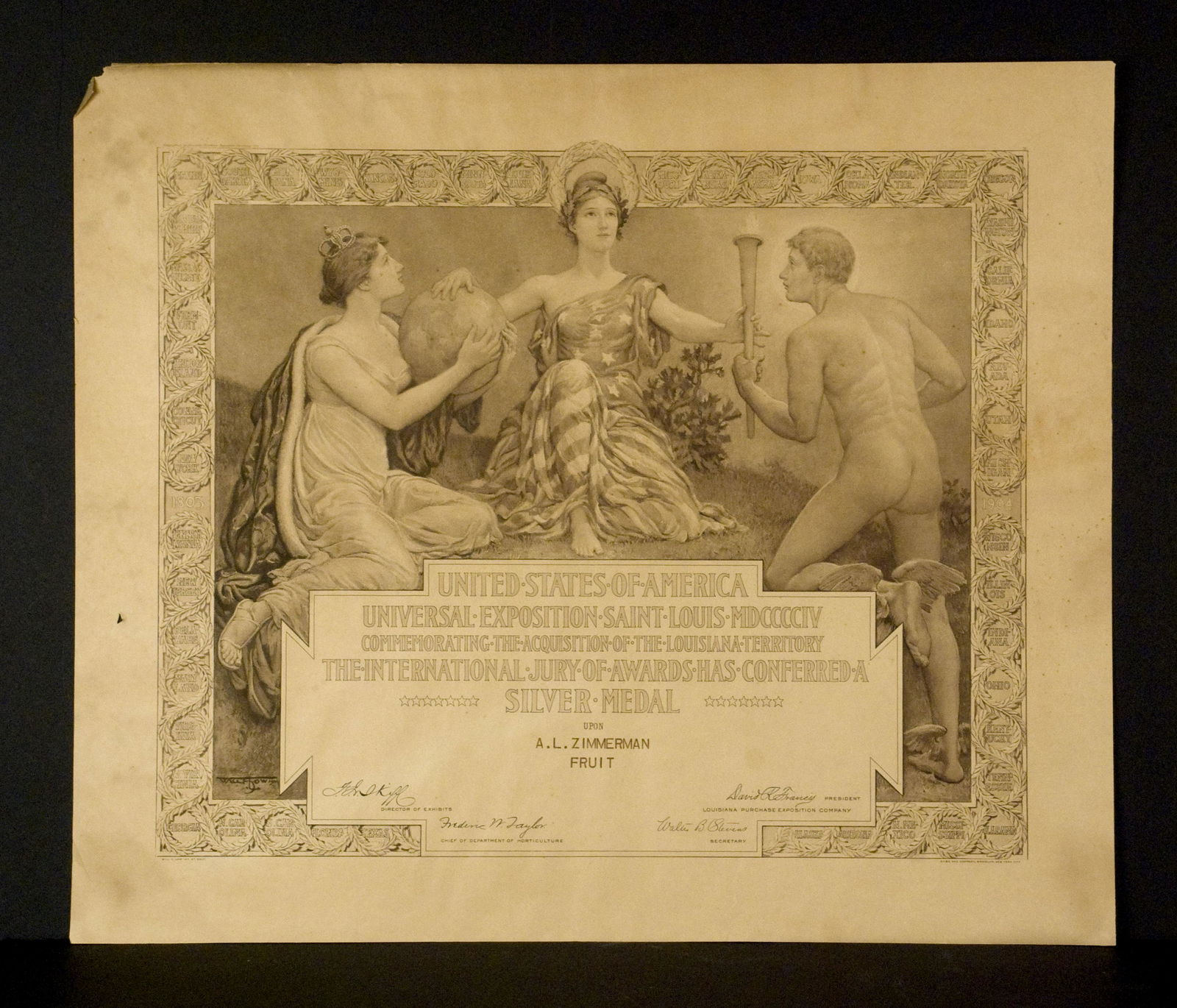 1904 Saint Louis World's Fair Silver Medal Lithograph (1 of 1)
