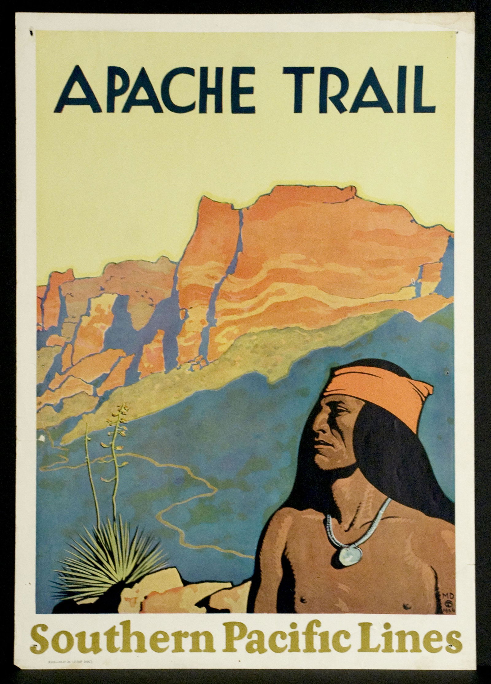 Apache Trail / Southern Pacific Poster, Sgnd M.D. 1936, (1 of 1)