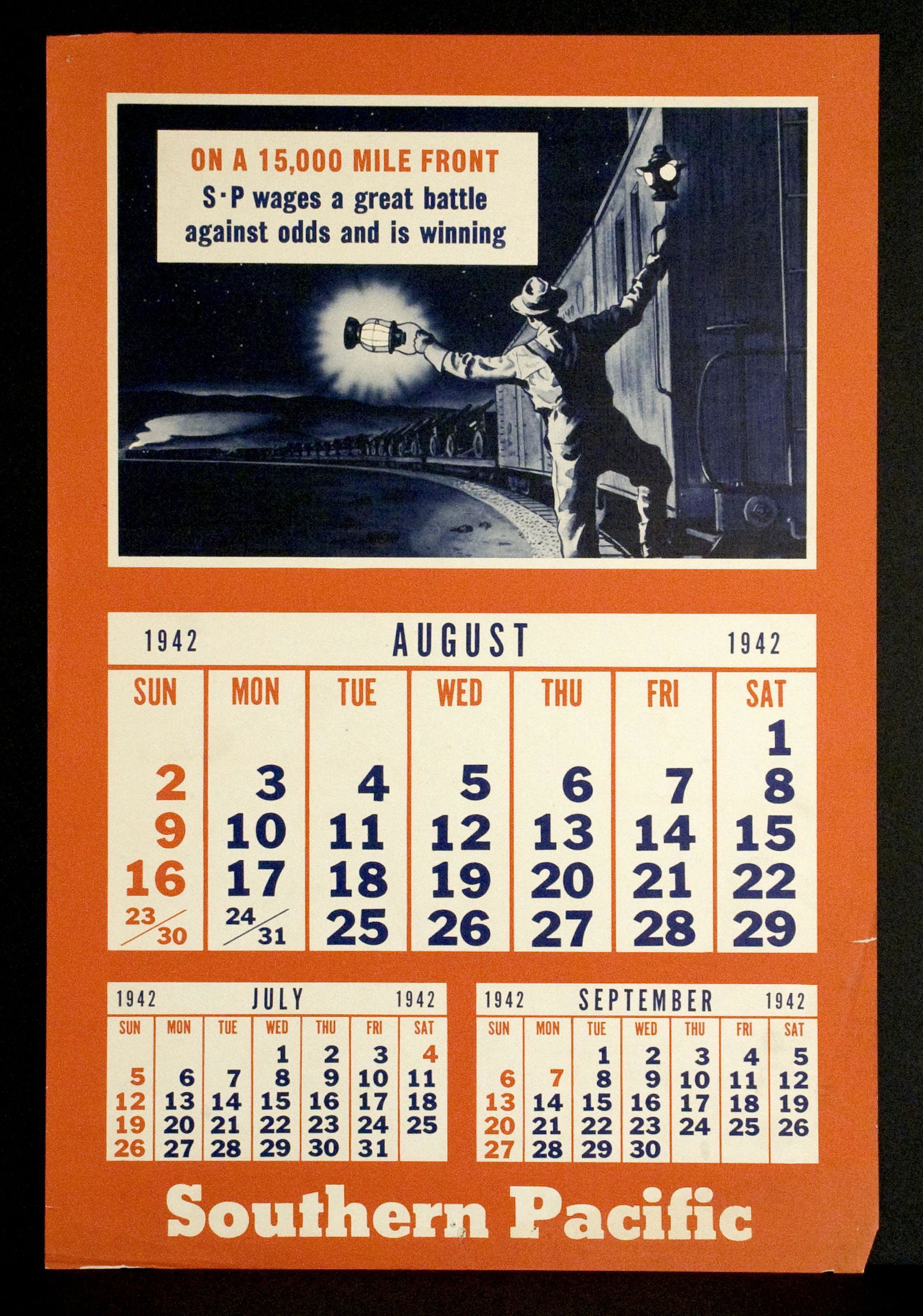 Calendar 1942 / Southern Pacific Railroad Travel Poster (1 of 1)