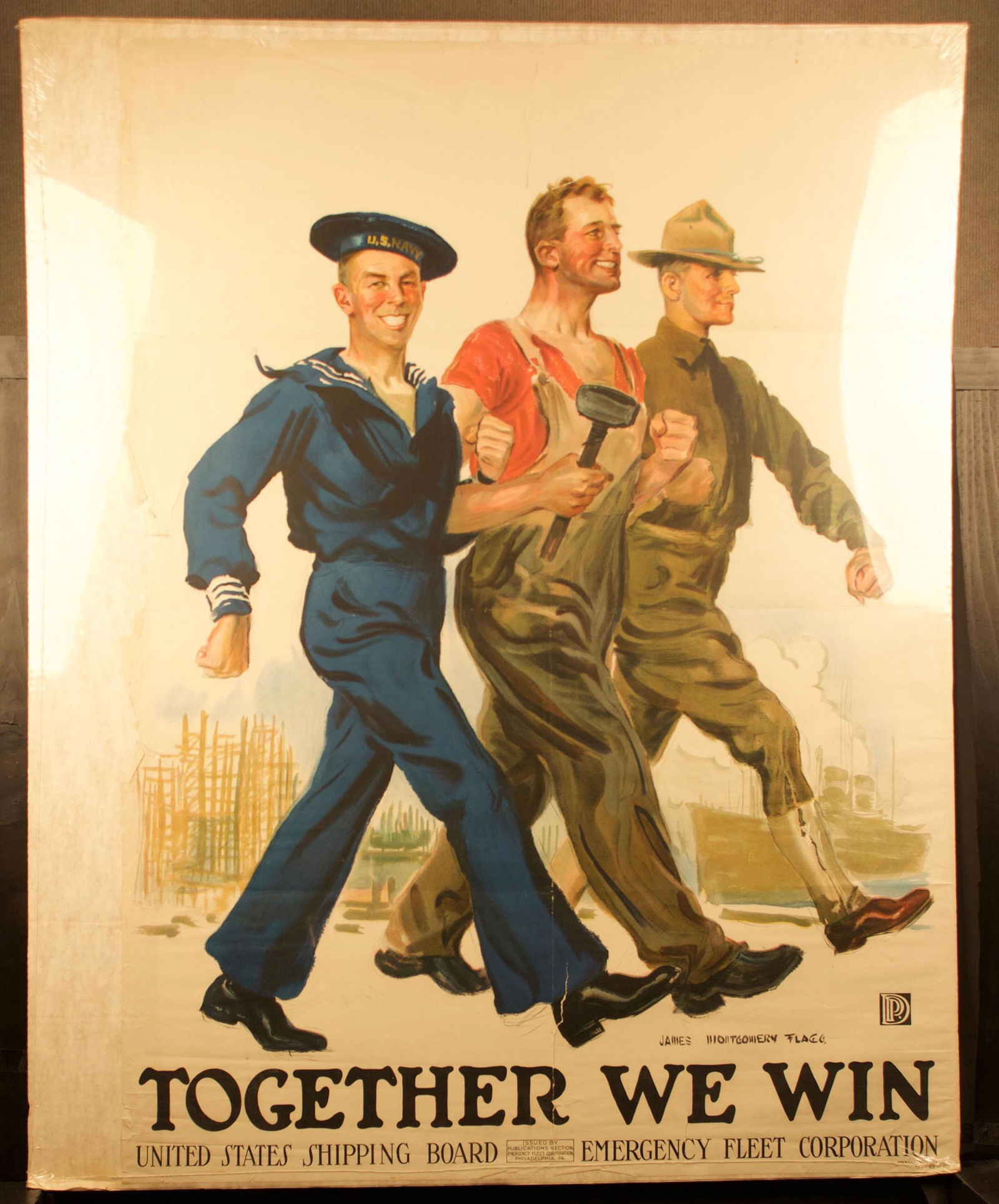 James Mongtomery Flagg. "Together We Win" WWl Poster (1 of 1)