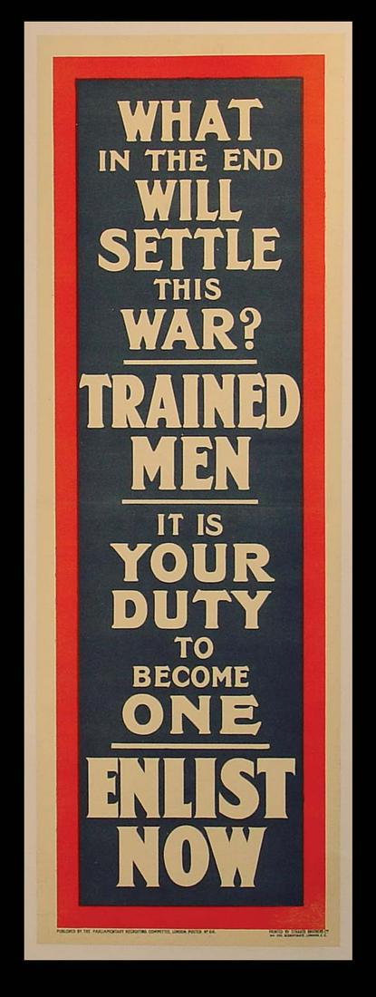 What in the End Will Settle This War English War Poster (1 of 1)
