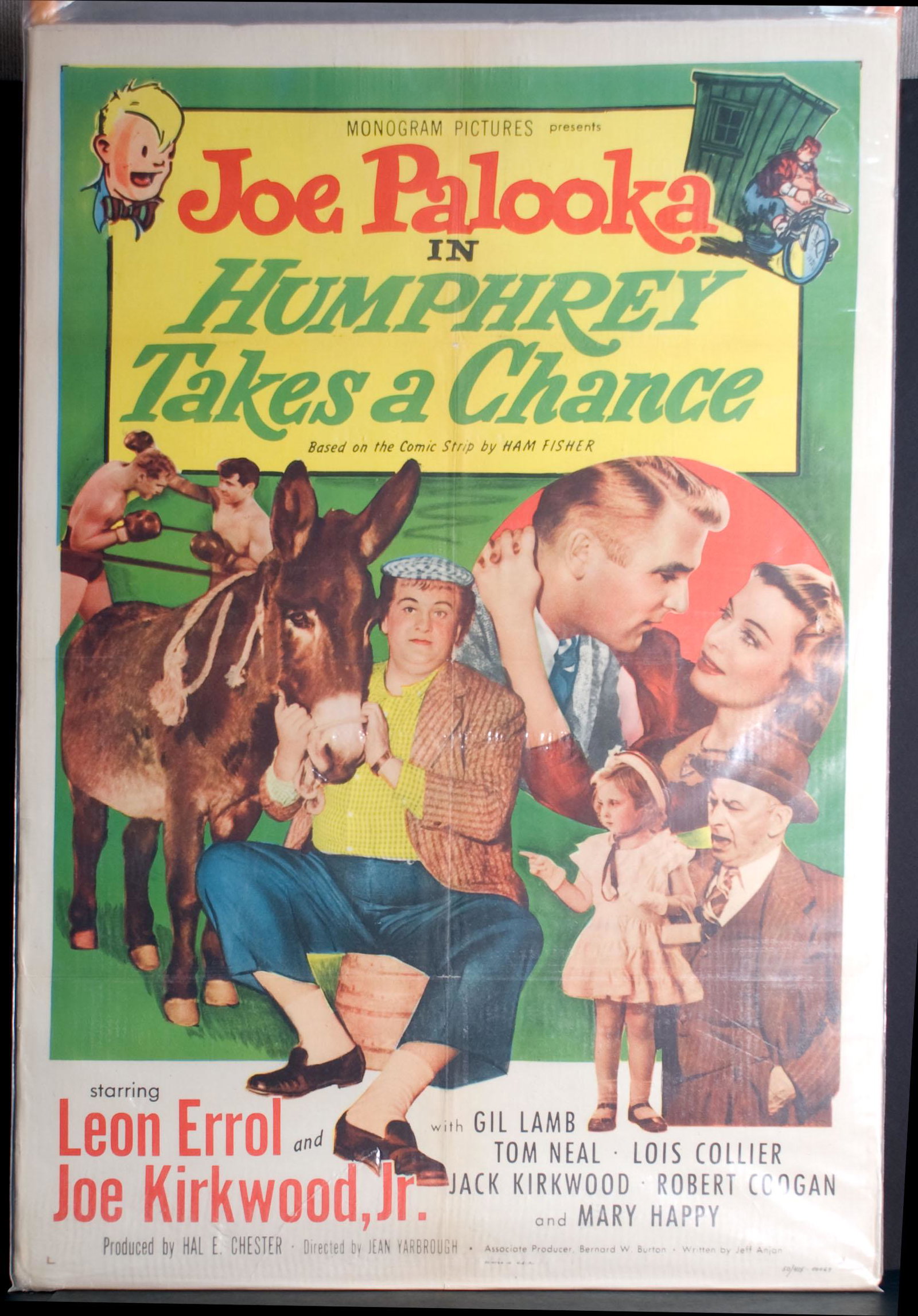 Humphrey Takes a Chance Movie Poster: Starring Joe Palook, Leon Errol and John Kirkwood Jr. 27" x 41".