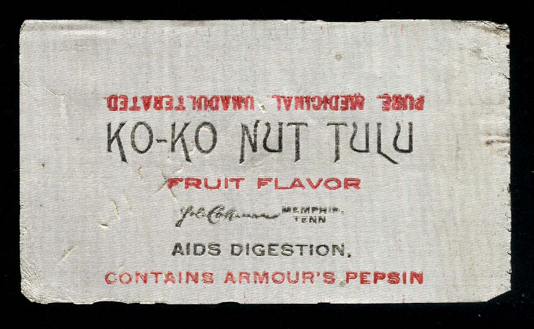 Coleman Ko-Ko Nut Tulu Chewing Gum Single Stick Foil: For the US market. 2.5 X 4.5