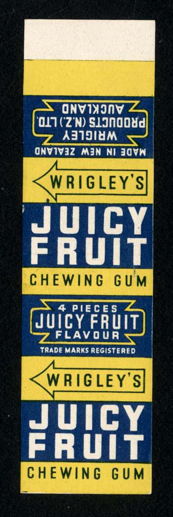 Wrigley's Juicy Fruit Chewing Gum 4-Piece Wrapper for: 3.25 X 1