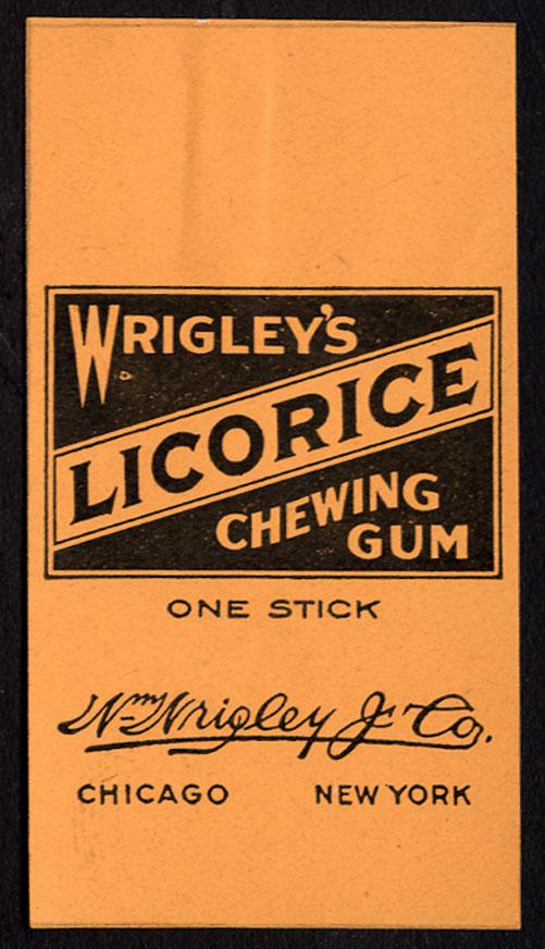 Wrigley's Licorice Chewing Gum Single Stick Wrapper for: 2.25 X 1