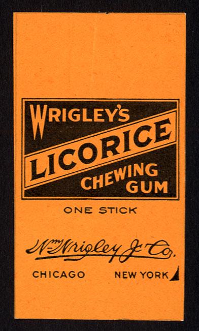 Wrigley's Licorice Chewing Gum Single Stick Wrapper for: 2.25 X 1