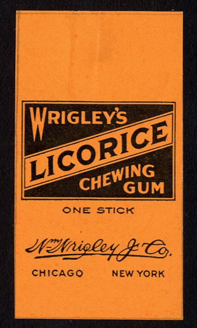 Wrigley's Licorice Chewing Gum Single Stick Wrapper for: 2.25 X 1