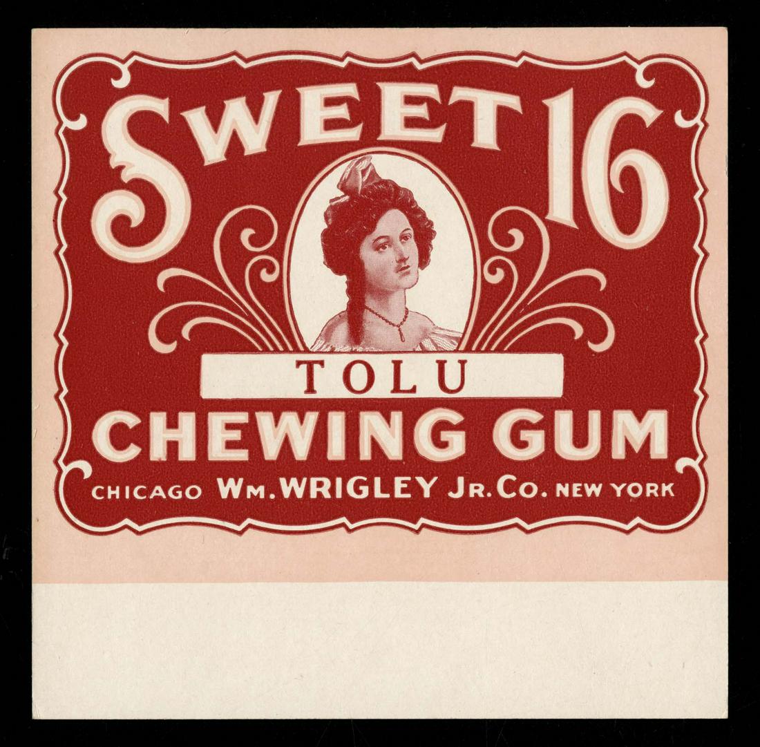 Wrigley's Sweet 16 Tolu Chewing Gum Box Fly for the US: 5 X 5