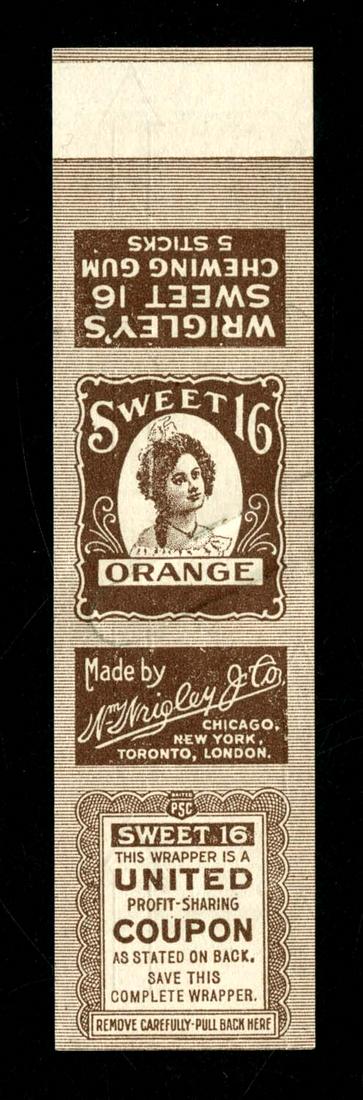 Wrigley's Sweet 16 Orange Chewing Gum 5 Pack Gum: 4.5 X 1.125