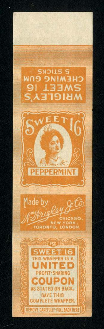 Wrigley's Sweet 16 Peppermint Chewing Gum 5 Stick: 4.5 X 1.1