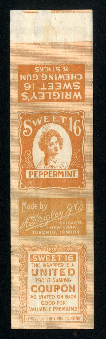 Wrigley's Sweet 16 Peppermint Chewing Gum 5 Stick: 4.5 X 1.1