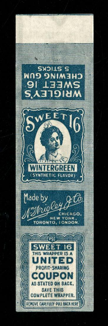Wrigley's Sweet 16 Wintergreen Chewing Gum 5 Pack Gum: 4.5 X 1.125