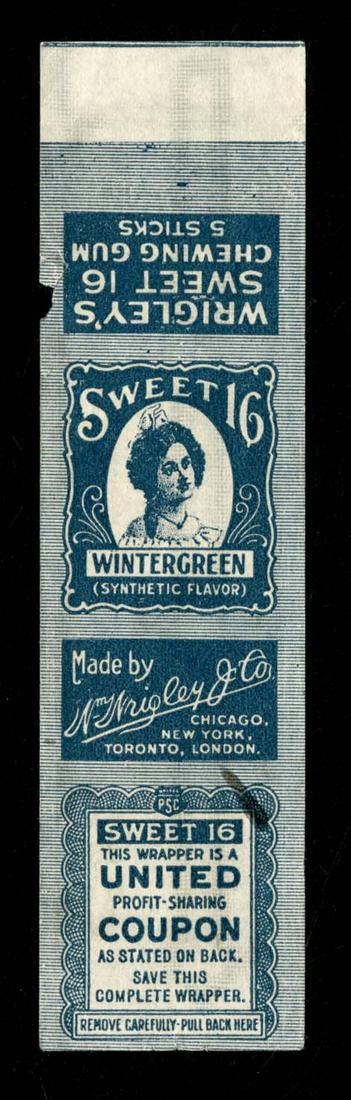 Wrigley's Sweet 16 Wintergreen Chewing Gum 5 Pack Gum: 4.5 X 1.125