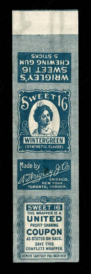 Wrigley's Sweet 16 Wintergreen Chewing Gum 5 Pack Gum: 4.5 X 1.125