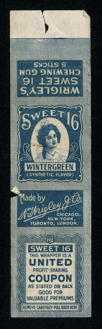 Wrigley's Sweet 16 Wintergreen Chewing Gum 5 Stick: 4.5 X 1.1