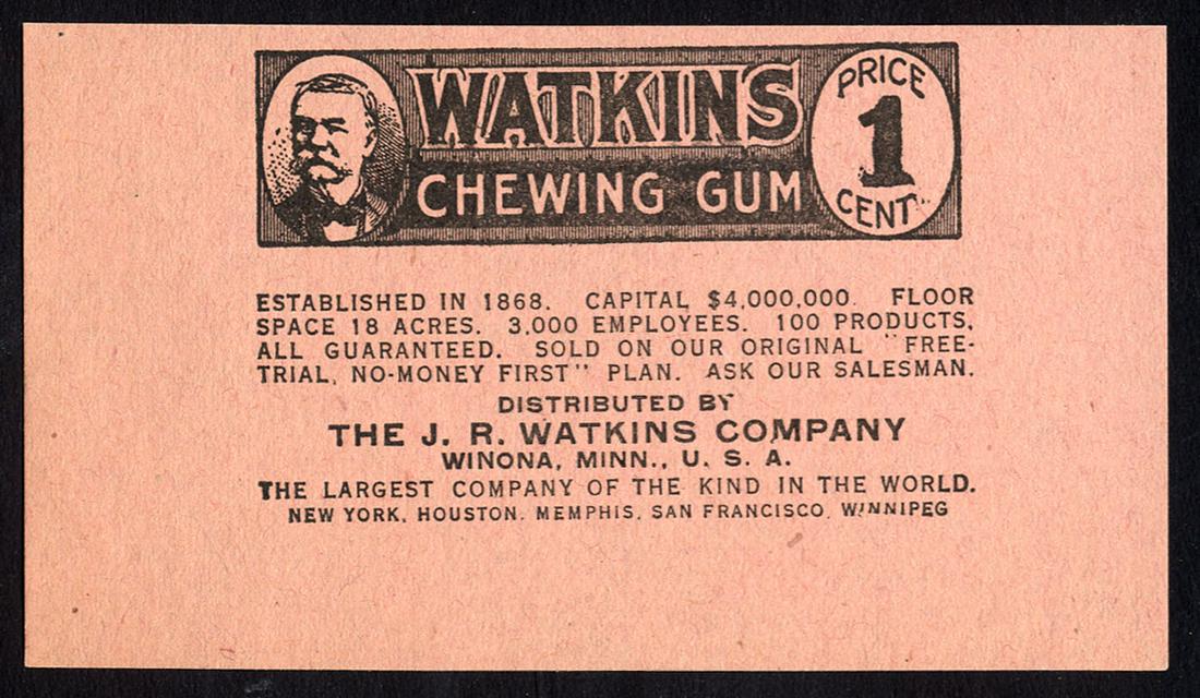Watkins Chewing Gum Single Stick Wrapper: 2.25 X 4