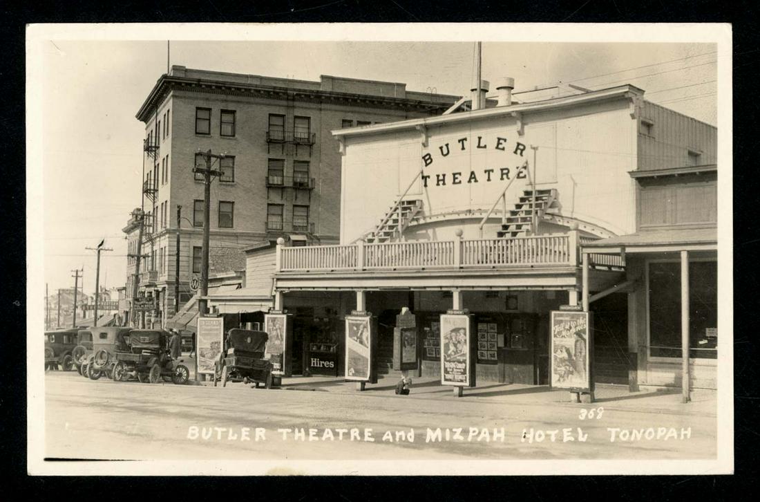 RPPC - USA Views - Tonopah, NV Butler Theatre & Mizpah (1 of 1)