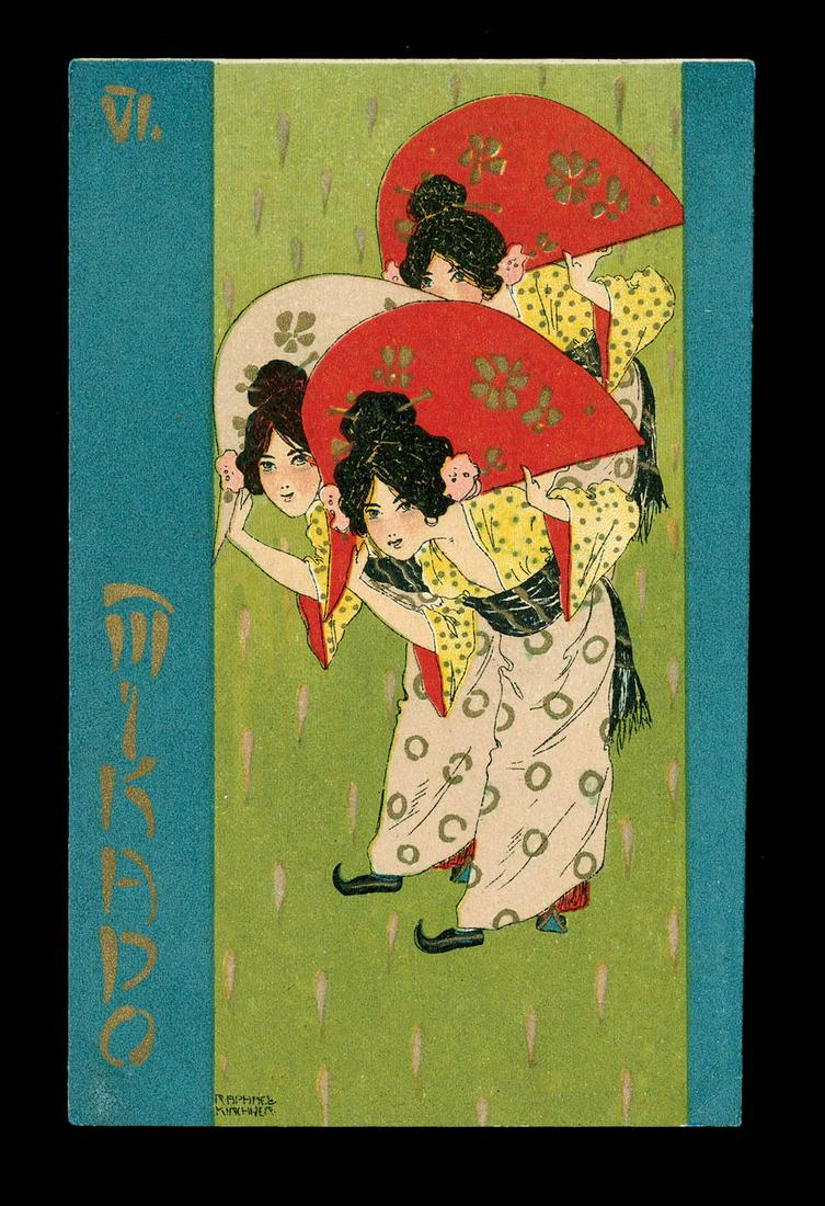 Raphael Kirchner: "Mikado" Published 1900. Unused small corner crease.