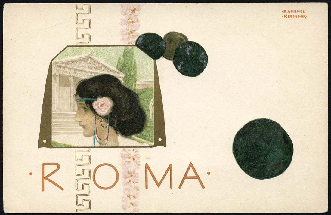 Roma: Artist Signed Raphael Kirchner. Published by : Theo. Stroefer. Unused, light corner wear.