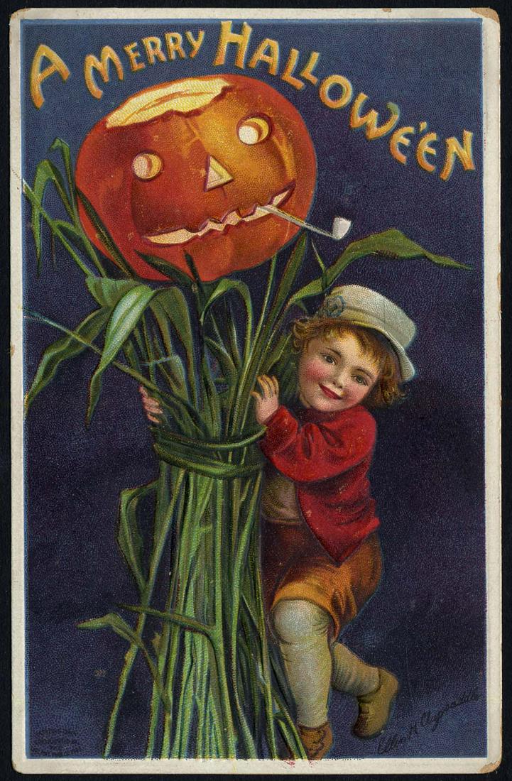 Merry Halloween: Signed Ellen K. Clapsaddle.Wear on corners, Series No. 978. International Art Publ. Co.