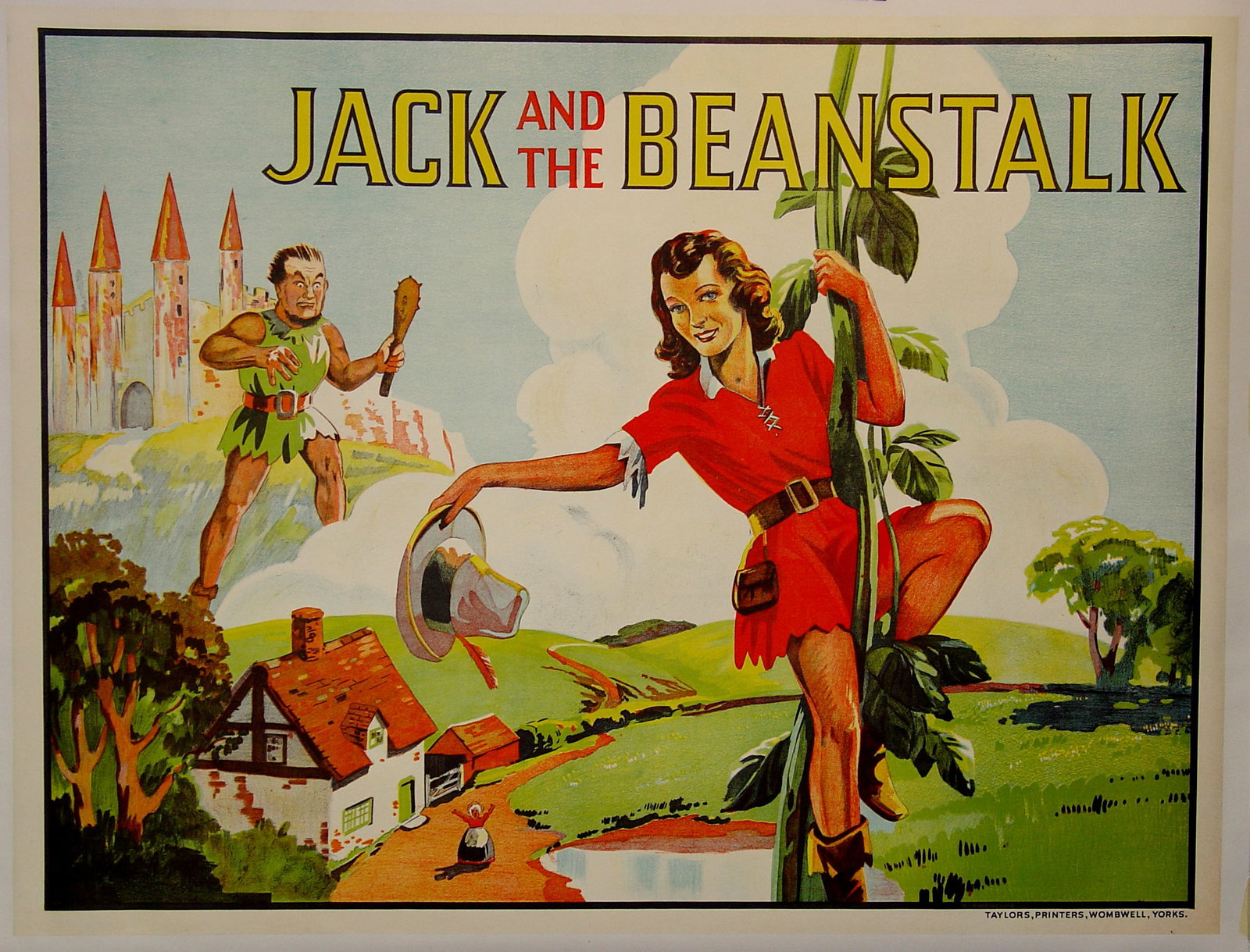 Jack and the Beanstalk: Poster - Taylor Printers. On linen.